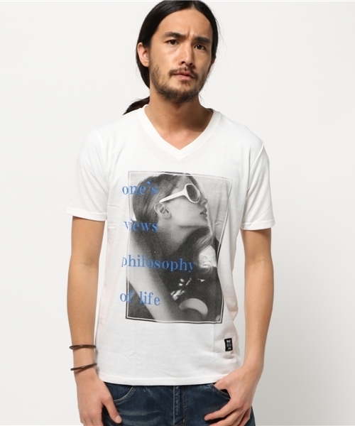 VENCEEXCHANGE(ヴァンスエクスチェンジ)の「レディーフォトプリント半袖Tシャツ(Tシャツ/カットソー・メンズ・オフホワイト/ブラック・SMALL/LARGE/MEDIUM)」の2枚目の写真