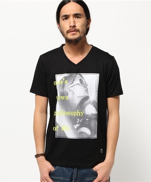 VENCEEXCHANGE(ヴァンスエクスチェンジ)の「レディーフォトプリント半袖Tシャツ(Tシャツ/カットソー・メンズ・オフホワイト/ブラック・SMALL/LARGE/MEDIUM)」の1枚目の写真