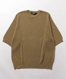 UNION STATION（ユニオンステーション）の「5分袖 ニットTシャツ /ウォッシャブル（ニット/セーター）」