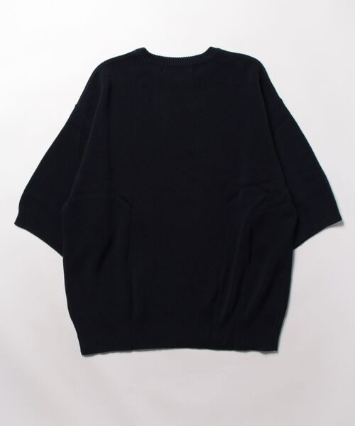 UNION STATION（ユニオンステーション）の「5分袖 ニットTシャツ /ウォッシャブル（ニット/セーター・メンズ・レッド/ネイビー/キャメル・L/M/S）」の4枚目の写真