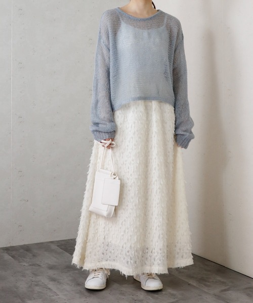 Per sist ence(パーシエンス)の「Per sist ence/パーシエンス フリンジジャガードギャザースカート(スカート・レディース・ブラック/グレー/アイボリー・FREE)」の12枚目の写真