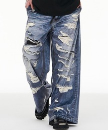MODITEC | 【MODITEC/モディテック】M piercing printed jeans/ プリントデニム 転写プリント ワイドパンツ(その他パンツ)
