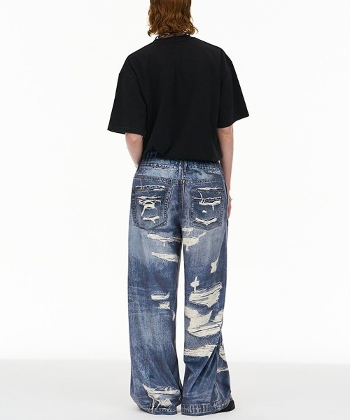 MODITEC(モディテック)の「【MODITEC/モディテック】M piercing printed jeans/ プリントデニム 転写プリント ワイドパンツ(その他パンツ・メンズ・ブルー・M/L)」の7枚目の写真