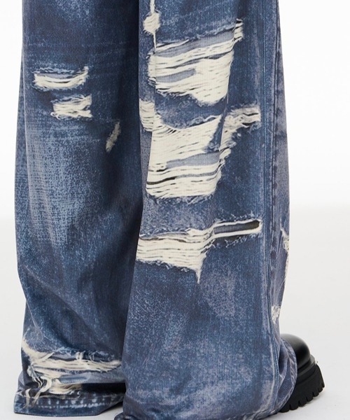 MODITEC(モディテック)の「【MODITEC/モディテック】M piercing printed jeans/ プリントデニム 転写プリント ワイドパンツ(その他パンツ・メンズ・ブルー・M/L)」の11枚目の写真