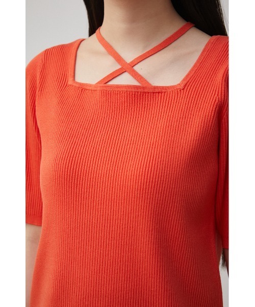 AZUL by moussy(アズールバイマウジー)の「STRING DESIGN KNIT TOPS/ストリングデザインニットトップス(ニット/セーター・レディース・ブラック/オレンジ/ライトパープル・SMALL/MEDIUM)」の22枚目の写真
