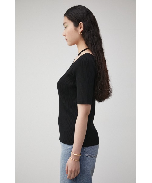 AZUL by moussy(アズールバイマウジー)の「STRING DESIGN KNIT TOPS/ストリングデザインニットトップス(ニット/セーター・レディース・ブラック/オレンジ/ライトパープル・SMALL/MEDIUM)」の8枚目の写真
