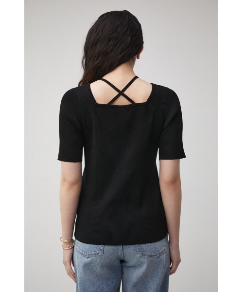 AZUL by moussy(アズールバイマウジー)の「STRING DESIGN KNIT TOPS/ストリングデザインニットトップス(ニット/セーター・レディース・ブラック/オレンジ/ライトパープル・SMALL/MEDIUM)」の9枚目の写真