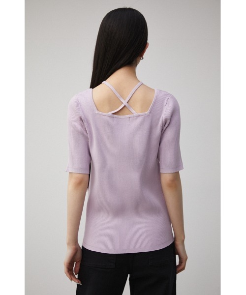 AZUL by moussy(アズールバイマウジー)の「STRING DESIGN KNIT TOPS/ストリングデザインニットトップス(ニット/セーター・レディース・ブラック/オレンジ/ライトパープル・SMALL/MEDIUM)」の18枚目の写真