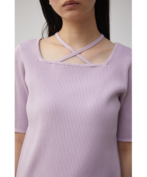 AZUL by moussy(アズールバイマウジー)の「STRING DESIGN KNIT TOPS/ストリングデザインニットトップス(ニット/セーター・レディース・ブラック/オレンジ/ライトパープル・SMALL/MEDIUM)」の19枚目の写真