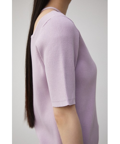 AZUL by moussy(アズールバイマウジー)の「STRING DESIGN KNIT TOPS/ストリングデザインニットトップス(ニット/セーター・レディース・ブラック/オレンジ/ライトパープル・SMALL/MEDIUM)」の20枚目の写真