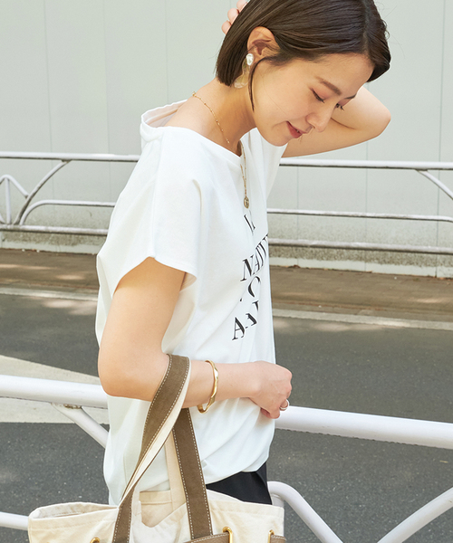 セール】フレンチスリーブロゴTシャツ（Tシャツ/カットソー