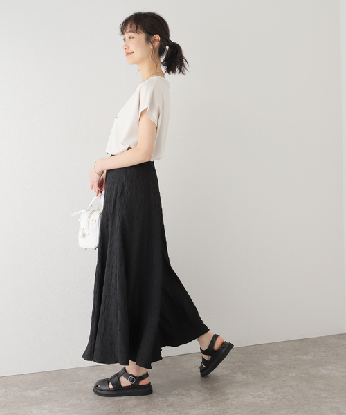 Simplicite（サンプリシテ）の「フレンチスリーブロゴTシャツ（Tシャツ/カットソー・レディース・ホワイト/アイボリー/ネイビー・FREE）」の21枚目の写真