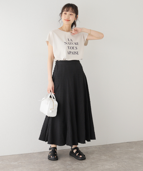 Simplicite（サンプリシテ）の「フレンチスリーブロゴTシャツ（Tシャツ/カットソー・レディース・ホワイト/アイボリー/ネイビー・FREE）」の22枚目の写真