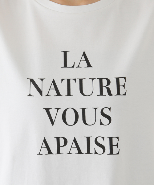 Simplicite（サンプリシテ）の「フレンチスリーブロゴTシャツ（Tシャツ/カットソー・レディース・ホワイト/アイボリー/ネイビー・FREE）」の6枚目の写真