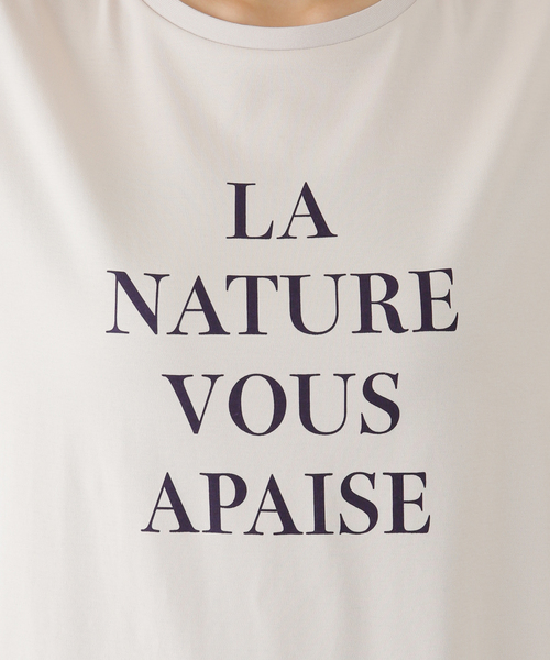 Simplicite（サンプリシテ）の「フレンチスリーブロゴTシャツ（Tシャツ/カットソー・レディース・ホワイト/アイボリー/ネイビー・FREE）」の7枚目の写真