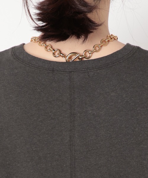 BABYLONE（バビロン）の「BIGアームホールカットソー（Tシャツ/カットソー・レディース・ダークグレー/オフホワイト・フリー）」の4枚目の写真