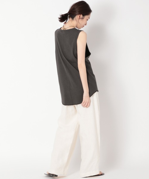 BABYLONE（バビロン）の「BIGアームホールカットソー（Tシャツ/カットソー・レディース・ダークグレー/オフホワイト・フリー）」の19枚目の写真