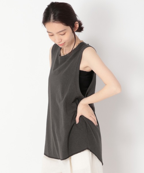 BABYLONE（バビロン）の「BIGアームホールカットソー（Tシャツ/カットソー・レディース・ダークグレー/オフホワイト・フリー）」の16枚目の写真