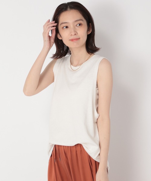 BABYLONE（バビロン）の「BIGアームホールカットソー（Tシャツ/カットソー・レディース・ダークグレー/オフホワイト・フリー）」の14枚目の写真