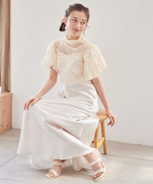 pomiii（ポミー）の「シフォンコルセットブラウス（シャツ/ブラウス・レディース・ピンク/アイボリー・FREE）」の13枚目の写真