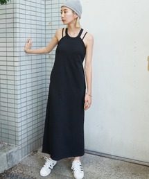 Auntie Rosa Holiday | カップ付きカットリブホルターワンピース(ワンピース)