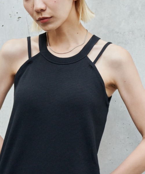 Auntie Rosa Holiday（アンティローザホリデー）の「カップ付きカットリブホルターワンピース（ワンピース・レディース・ブラック/ブラウン/オレンジ・SMALL/MEDIUM）」の5枚目の写真