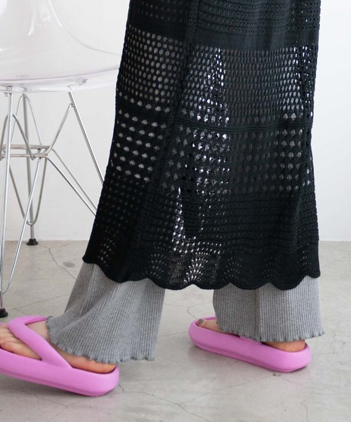 WEGO（ウィゴー）の「WEGO/2WAYクロシェロングジレ（ワンピース・レディース・ブラック/ホワイト・FREE）」の8枚目の写真