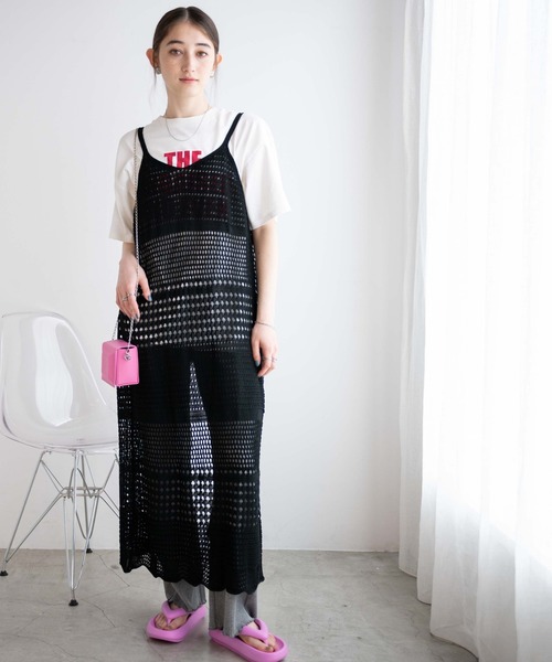 WEGO（ウィゴー）の「WEGO/2WAYクロシェロングジレ（ワンピース・レディース・ブラック/ホワイト・FREE）」の21枚目の写真