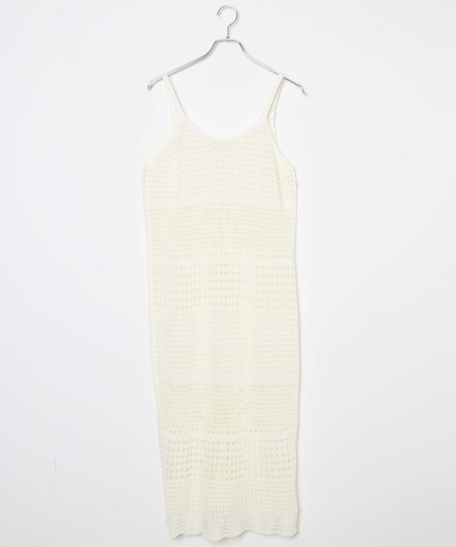 WEGO（ウィゴー）の「WEGO/2WAYクロシェロングジレ（ワンピース・レディース・ブラック/ホワイト・FREE）」の4枚目の写真