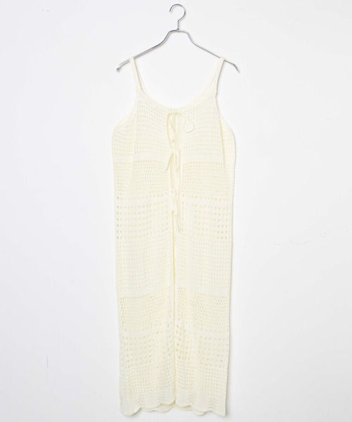 WEGO（ウィゴー）の「WEGO/2WAYクロシェロングジレ（ワンピース・レディース・ブラック/ホワイト・FREE）」の7枚目の写真