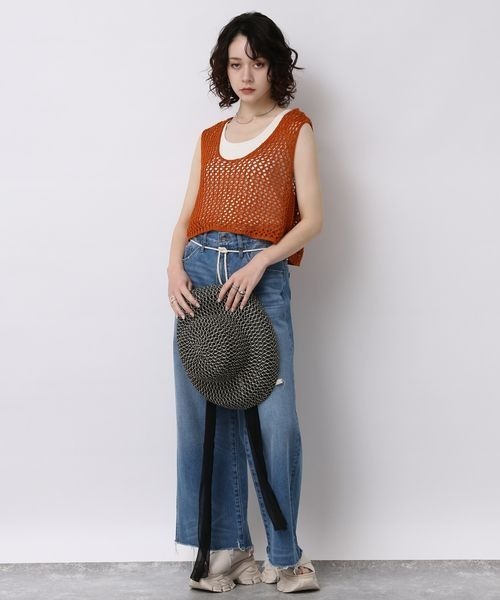 JEANASIS（ジーナシス）の「5GホールメッシュNS/905775（ベスト・レディース・オフホワイト/ブラック/オレンジ/アッシュブラウン・FREE）」の20枚目の写真