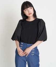 A de a.v.v | 異素材切替袖ボリュームPO(Tシャツ/カットソー)