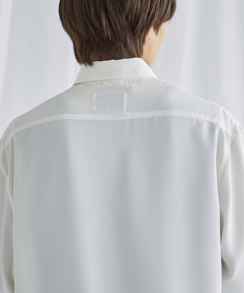 PUBLIC TOKYO（パブリックトウキョウ）の「サテンライクトロミシルキーRelaxシャツ S/S（シャツ/ブラウス・メンズ・ホワイト/ブラック/ダークグレー/グリーン・1/2）」の22枚目の写真