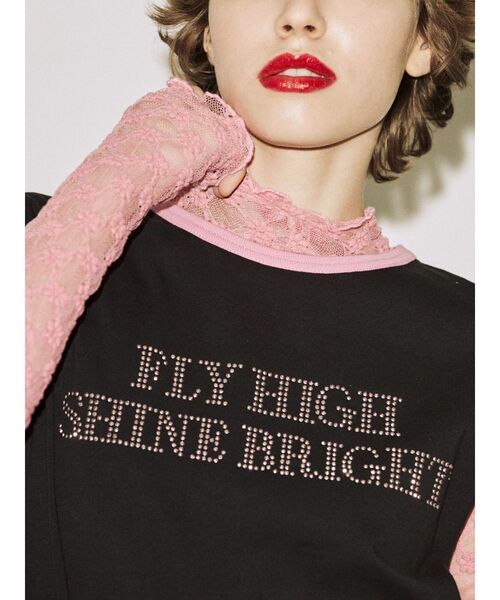 jouetie（ジュエティ）の「カラーレースフィットトップス（Tシャツ/カットソー・レディース・ブラック/オフホワイト/ピンク/イエロー/ブルー・MEDIUM）」の13枚目の写真