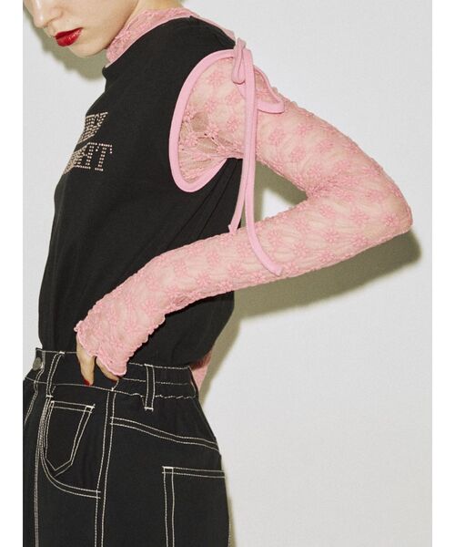 jouetie（ジュエティ）の「カラーレースフィットトップス（Tシャツ/カットソー・レディース・ブラック/オフホワイト/ピンク/イエロー/ブルー・MEDIUM）」の20枚目の写真