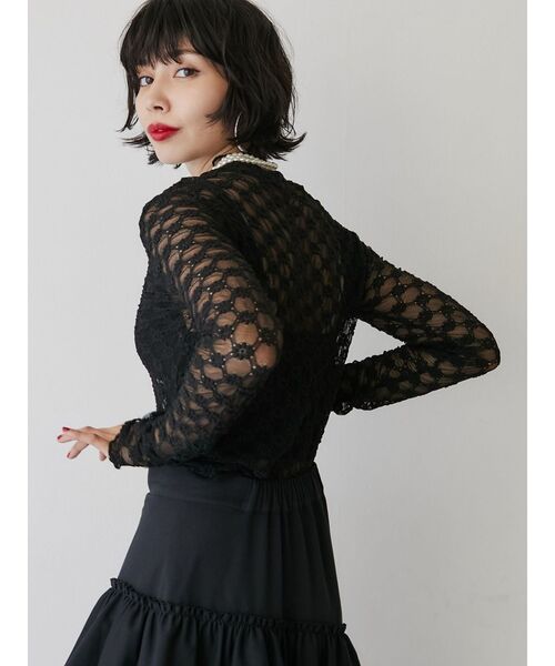 jouetie（ジュエティ）の「カラーレースフィットトップス（Tシャツ/カットソー・レディース・ブラック/オフホワイト/ピンク/イエロー/ブルー・MEDIUM）」の15枚目の写真