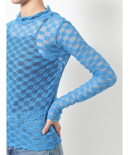 jouetie（ジュエティ）の「カラーレースフィットトップス（Tシャツ/カットソー・レディース・ブラック/オフホワイト/ピンク/イエロー/ブルー・MEDIUM）」の9枚目の写真