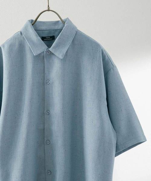 ITEMS URBANRESEARCH（アイテムズ アーバンリサーチ）の「リネンライク ショートスリーブ ネップシャツ（シャツ/ブラウス・メンズ・グリーン/ブルー/ブラック/アイボリー・LARGE/MEDIUM）」の4枚目の写真