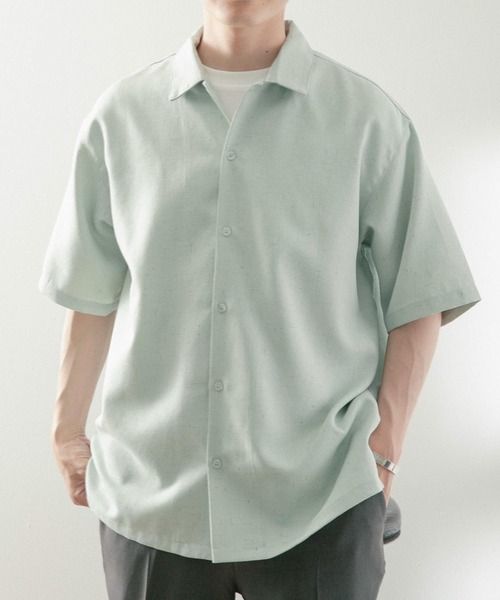 ITEMS URBANRESEARCH（アイテムズ アーバンリサーチ）の「リネンライク ショートスリーブ ネップシャツ（シャツ/ブラウス・メンズ・グリーン/ブルー/ブラック/アイボリー・LARGE/MEDIUM）」の16枚目の写真