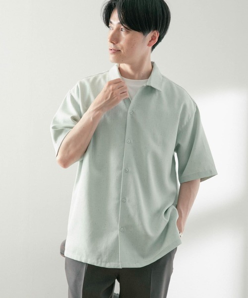 ITEMS URBANRESEARCH（アイテムズ アーバンリサーチ）の「リネンライク ショートスリーブ ネップシャツ（シャツ/ブラウス・メンズ・グリーン/ブルー/ブラック/アイボリー・LARGE/MEDIUM）」の20枚目の写真