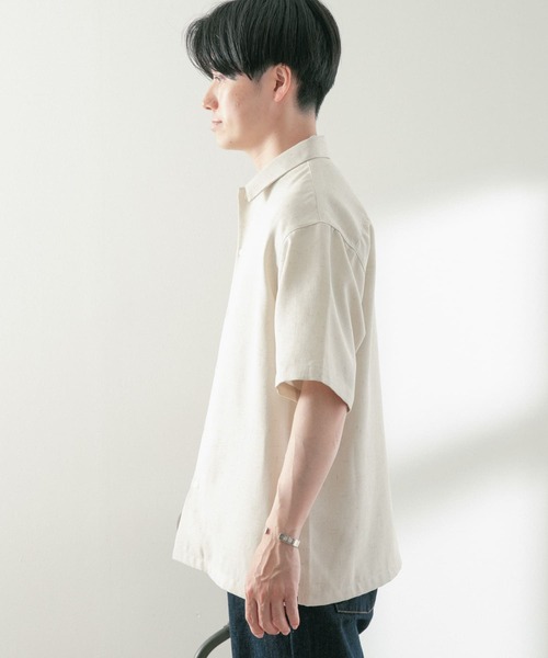ITEMS URBANRESEARCH（アイテムズ アーバンリサーチ）の「リネンライク ショートスリーブ ネップシャツ（シャツ/ブラウス・メンズ・グリーン/ブルー/ブラック/アイボリー・LARGE/MEDIUM）」の22枚目の写真