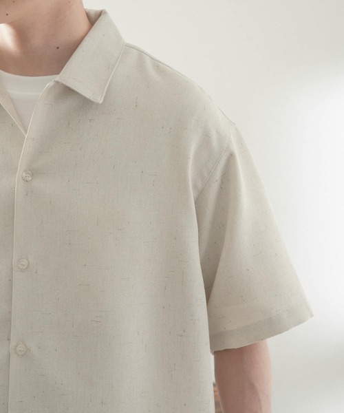 ITEMS URBANRESEARCH（アイテムズ アーバンリサーチ）の「リネンライク ショートスリーブ ネップシャツ（シャツ/ブラウス・メンズ・グリーン/ブルー/ブラック/アイボリー・LARGE/MEDIUM）」の6枚目の写真