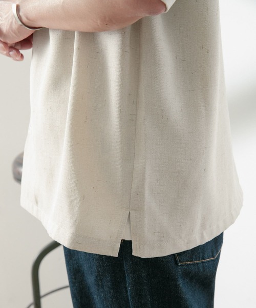 ITEMS URBANRESEARCH（アイテムズ アーバンリサーチ）の「リネンライク ショートスリーブ ネップシャツ（シャツ/ブラウス・メンズ・グリーン/ブルー/ブラック/アイボリー・LARGE/MEDIUM）」の10枚目の写真