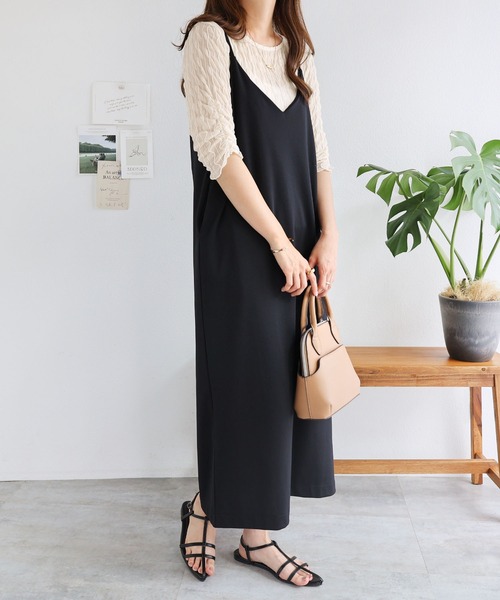 andme(アンドミー)の「シャーリングシアー半袖トップス(Tシャツ/カットソー・レディース・オフホワイト/ブラック/ミント/アイボリー・FREE)」の14枚目の写真