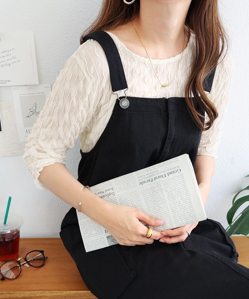 シャーリングシアー半袖トップス（Tシャツ/カットソー）｜andme
