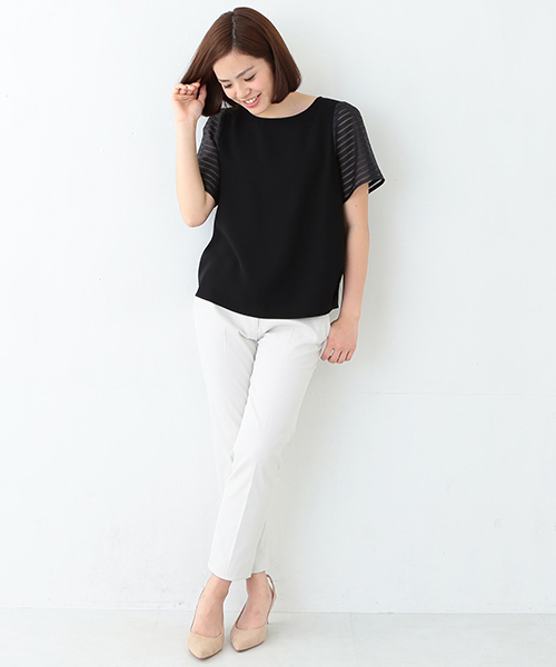 Demi-Luxe BEAMS（デミルクス ビームス）の「Demi-Luxe BEAMS / オックスフォード クロップド パンツ（その他パンツ・レディース・オフホワイト/ブラック/ベージュ・40/36/38）」の22枚目の写真