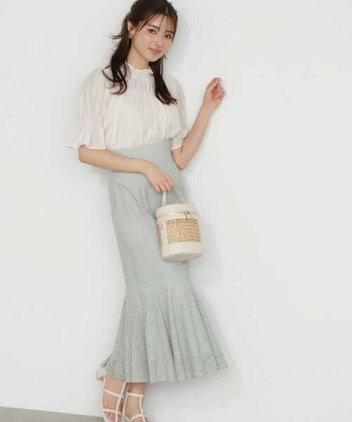 PROPORTION BODY DRESSING（プロポーションボディドレッシング）の「レースマーメイドスカート（スカート・レディース・ホワイト系その他/ライトグリーン/ダークグレー・MEDIUM/SMALL）」の3枚目の写真