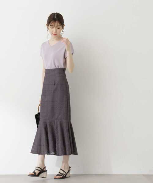 PROPORTION BODY DRESSING（プロポーションボディドレッシング）の「レースマーメイドスカート（スカート・レディース・ホワイト系その他/ライトグリーン/ダークグレー・MEDIUM/SMALL）」の19枚目の写真