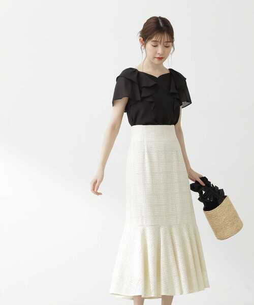 PROPORTION BODY DRESSING（プロポーションボディドレッシング）の「レースマーメイドスカート（スカート・レディース・ホワイト系その他/ライトグリーン/ダークグレー・MEDIUM/SMALL）」の5枚目の写真