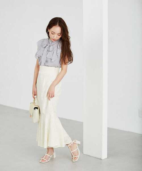 PROPORTION BODY DRESSING（プロポーションボディドレッシング）の「レースマーメイドスカート（スカート・レディース・ホワイト系その他/ライトグリーン/ダークグレー・MEDIUM/SMALL）」の20枚目の写真